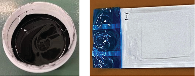 Figure 1. LFP cathode slurry and laminated pouch-type full cell